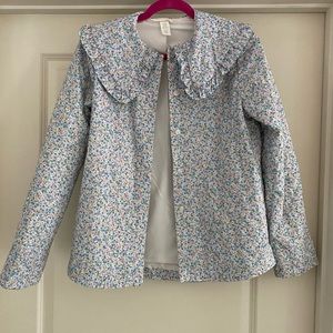 H + M ruffle collar ditsy floral jacket - size xs